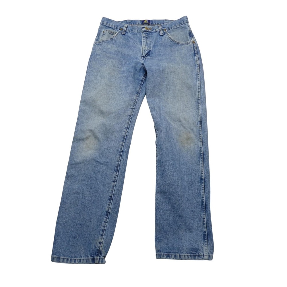 Wrangler Jeans Mens 32x32 Light Wash Blue Regular Fit Straight Leg Denim 47MWZSW